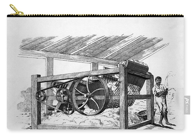 Cotton Gin Zip Pouch featuring the photograph The Cotton Gin by Photo Researchers