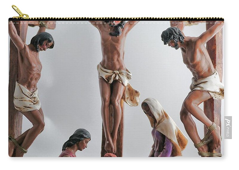 Close Up Zip Pouch featuring the photograph The Crucifix by Anthony Walker Sr