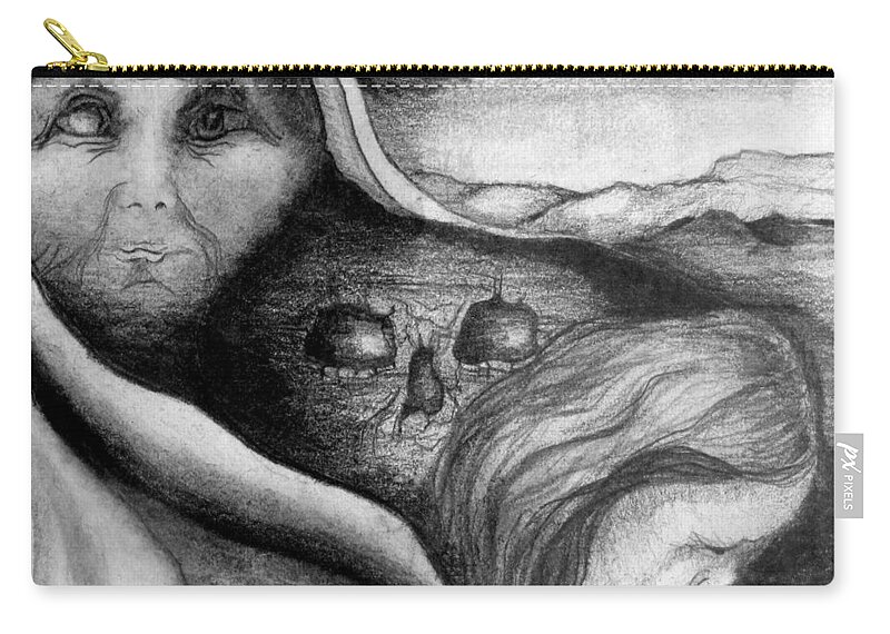 Drawing Carry-all Pouch featuring the drawing The Great Lie by Rory Siegel