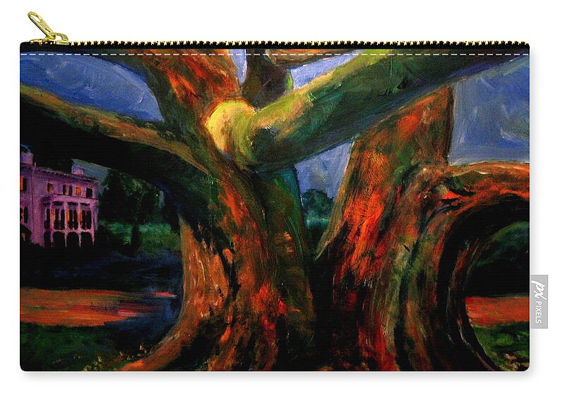 Tree Zip Pouch featuring the painting The Guardian by Jason Reinhardt