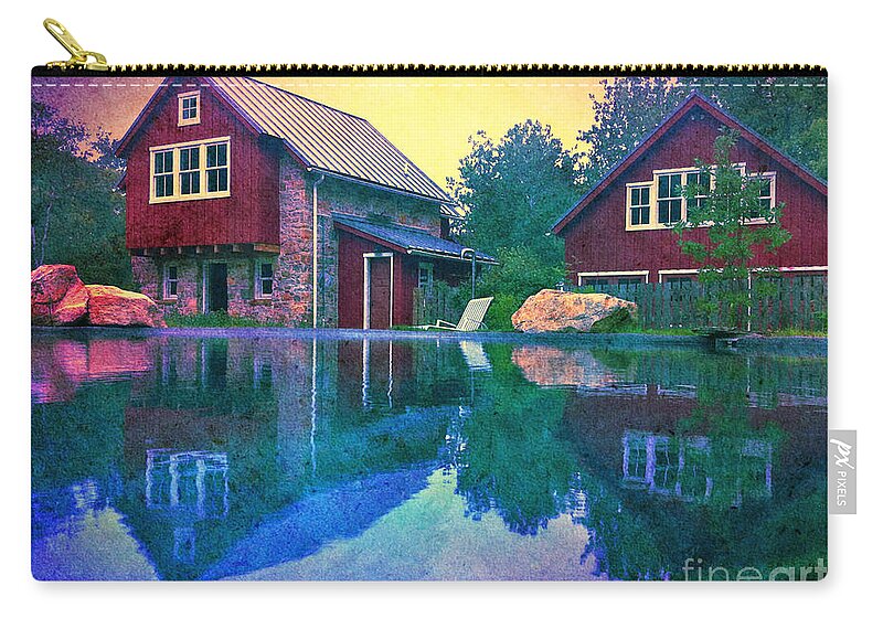 Pool Zip Pouch featuring the photograph The Guest Cottage by Kevyn Bashore