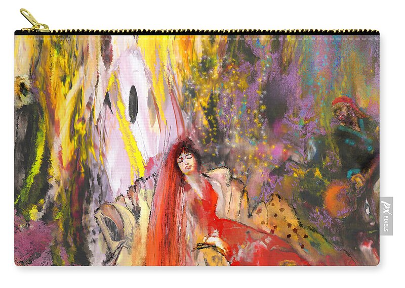 Fantasy Zip Pouch featuring the painting The Harem by Miki De Goodaboom