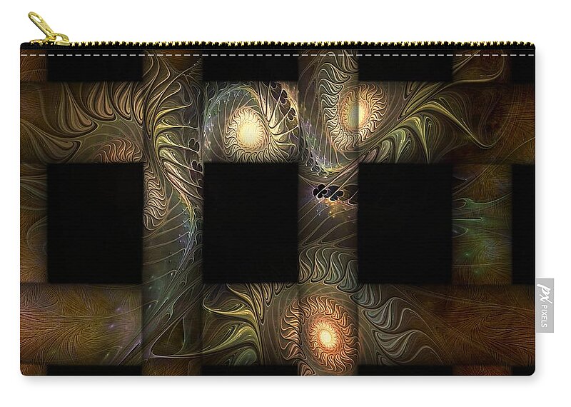 Abstract Zip Pouch featuring the digital art The Indomitability of the Idea by Casey Kotas