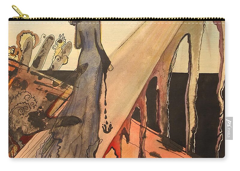 Woman Zip Pouch featuring the painting The last look back by Valentina Plishchina