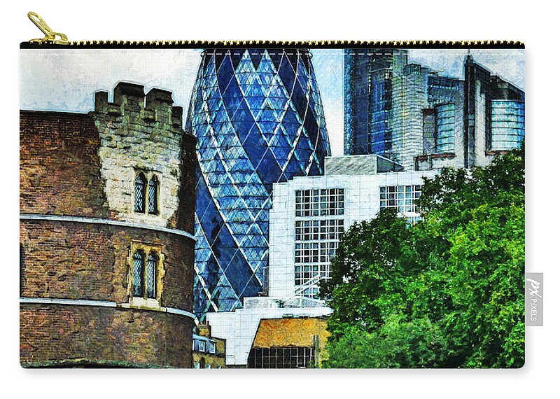 30 Zip Pouch featuring the photograph The London Gherkin by Steve Taylor
