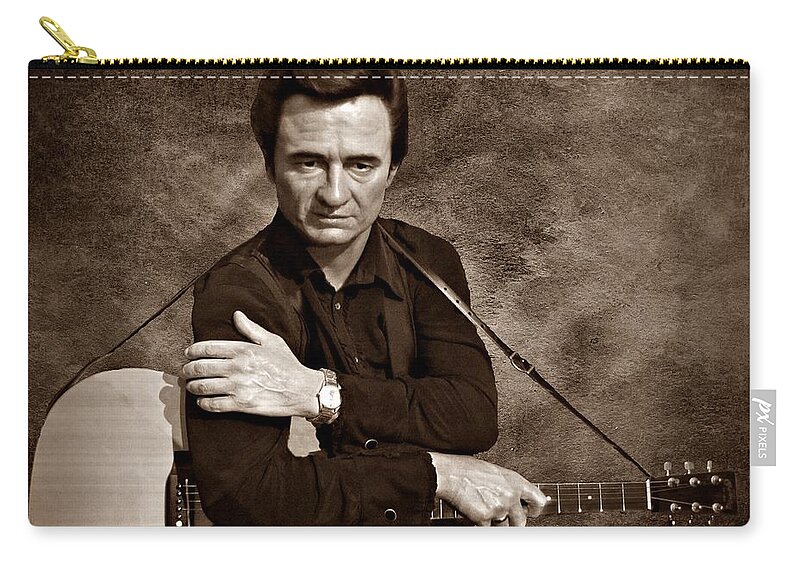 Johnny Cash Zip Pouch featuring the photograph The Man in Black S by David Dehner