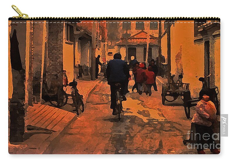Alley Zip Pouch featuring the photograph The Neighborhood by Lydia Holly