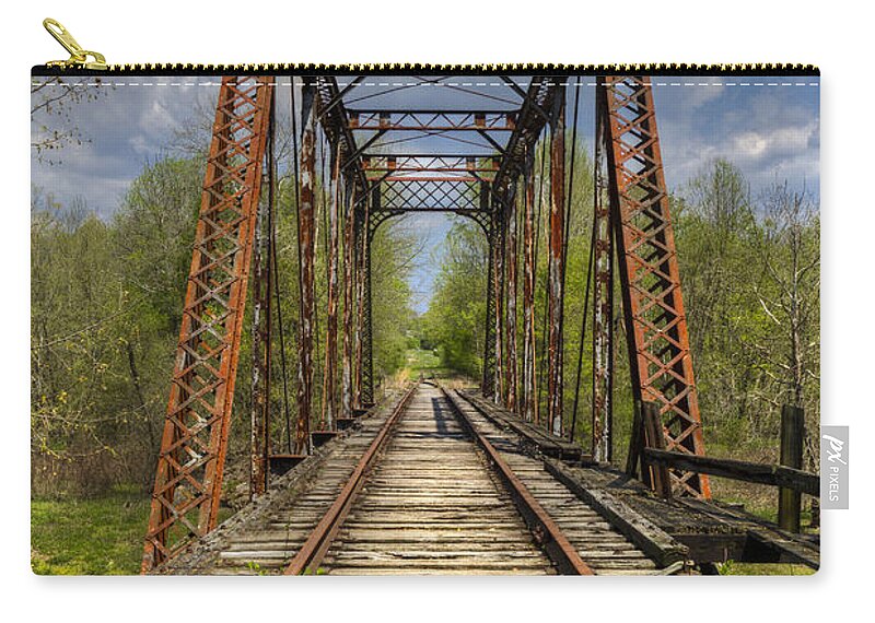 American Zip Pouch featuring the photograph The Old Trestle by Debra and Dave Vanderlaan