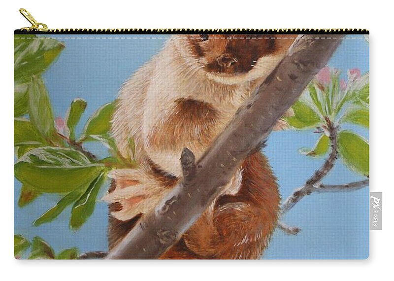 Weasel Carry-all Pouch featuring the painting The Weasel by Tammy Taylor