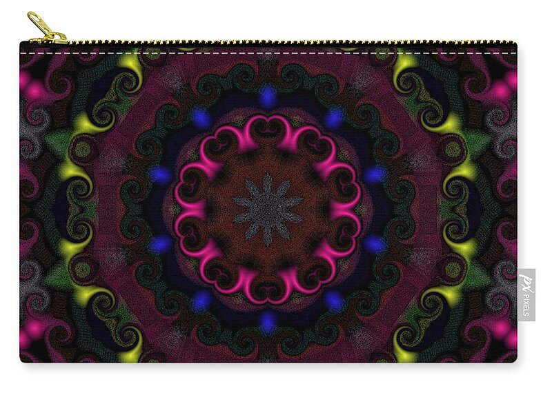 Pink Zip Pouch featuring the digital art Think Pink by Alec Drake