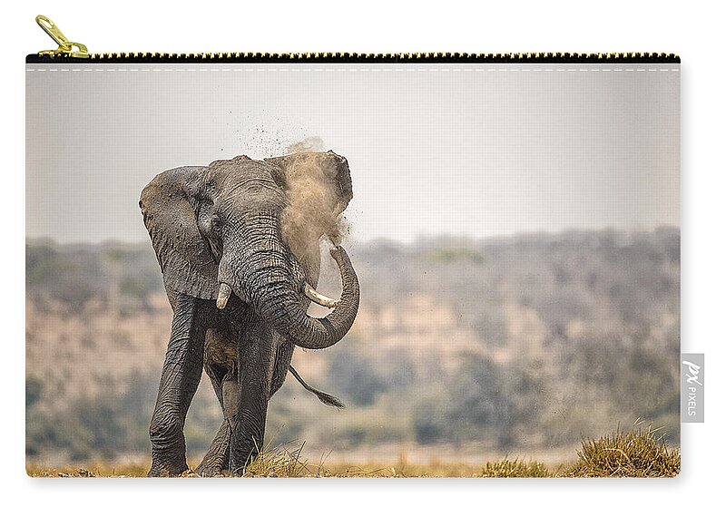 Chobe Zip Pouch featuring the photograph This is Botswana No. 8 - Feels So Good by Paul W Sharpe Aka Wizard of Wonders