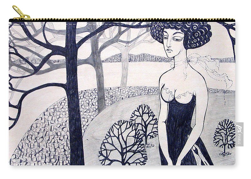 Woman Zip Pouch featuring the painting This is me by Valentina Plishchina