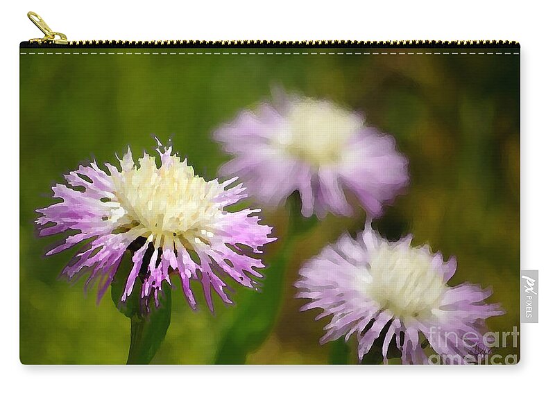 Digital Painting Zip Pouch featuring the photograph Thistle Illusion by Vicki Pelham