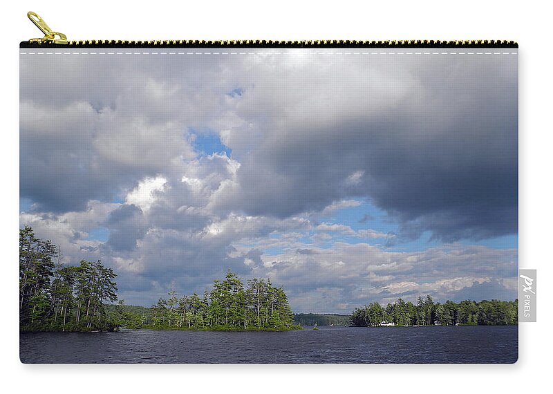Landscape Zip Pouch featuring the photograph Three Islands and Cloud Mass by Lynda Lehmann