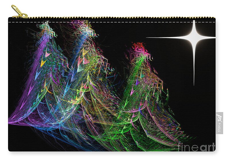 Abstract Zip Pouch featuring the digital art Three Kings by Russell Kightley