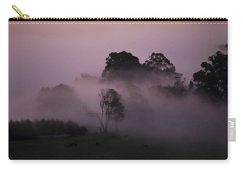 Landscapes Zip Pouch featuring the photograph Through The Mist by Lee Stickels