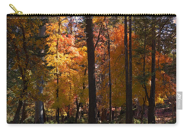For Some Reason Makes Me Think About Going Through The Woods To Grandmother's House.... Just Waiting For The Snow To Start Falling... Zip Pouch featuring the photograph Through the Woods to Grandmother's House by Saija Lehtonen