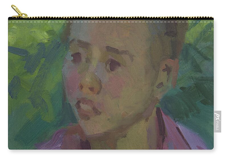 Portrait Zip Pouch featuring the painting Timmy by Diane McClary