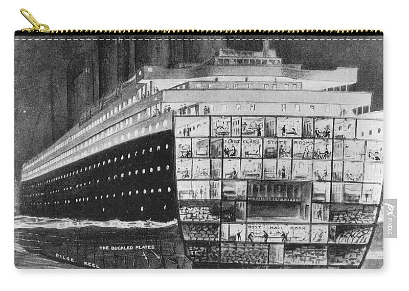 Titanic Shipwreck, 1912 Zip Pouch by Granger - Fine Art America