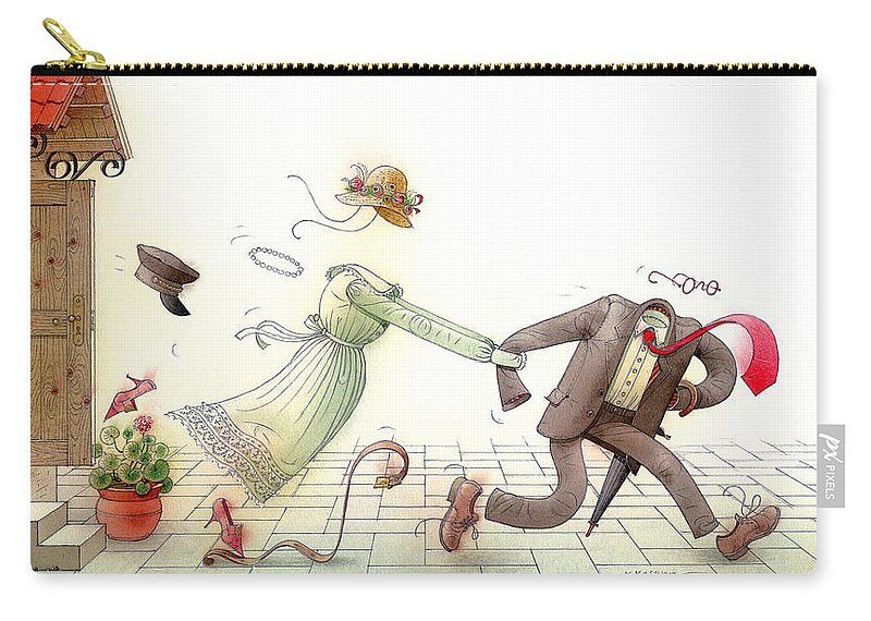 Dance Clothes Music Illustration Love Zip Pouch featuring the painting If You Really Wanna Dance by Kestutis Kasparavicius