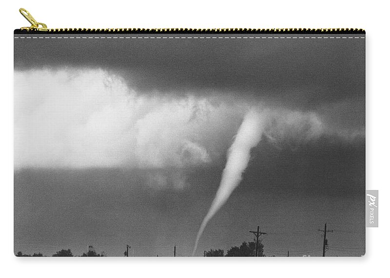Weather Zip Pouch featuring the photograph Tornado in Indiana by David Petty and Photo Researchers