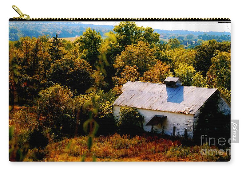 Barns Zip Pouch featuring the photograph Touch Of Old Country by Peggy Franz
