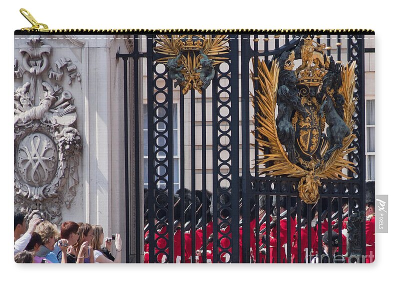 Britain Zip Pouch featuring the photograph Tourists at Changing of the guards by Andrew Michael