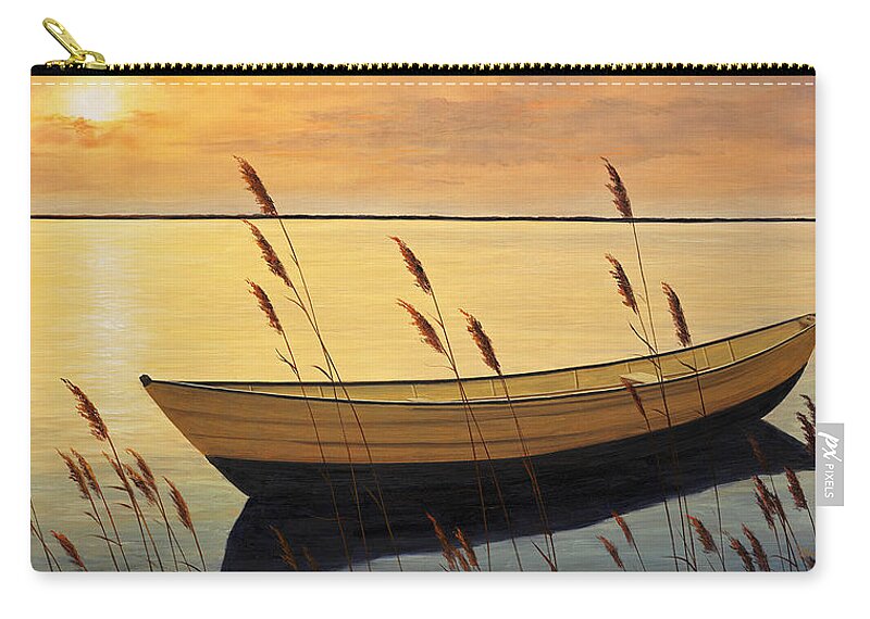 Sunset Water Print Zip Pouch featuring the painting Trading Places by Diane Romanello