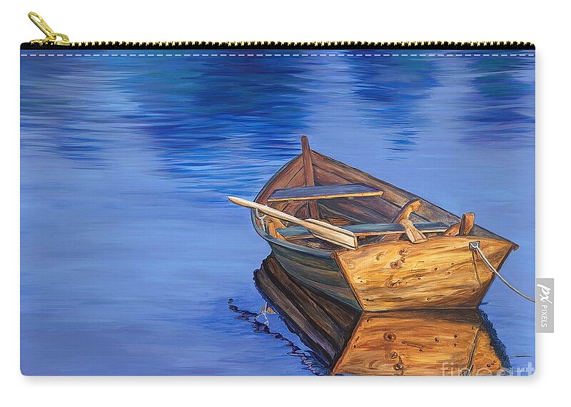 Boat Zip Pouch featuring the painting Tranquility by Patty Vicknair