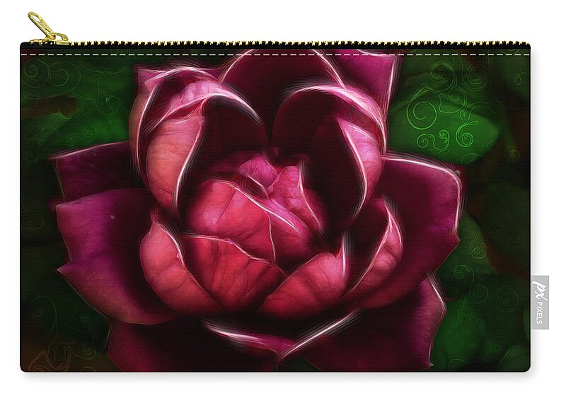 Rose Zip Pouch featuring the photograph Tribal Rose by Bill and Linda Tiepelman