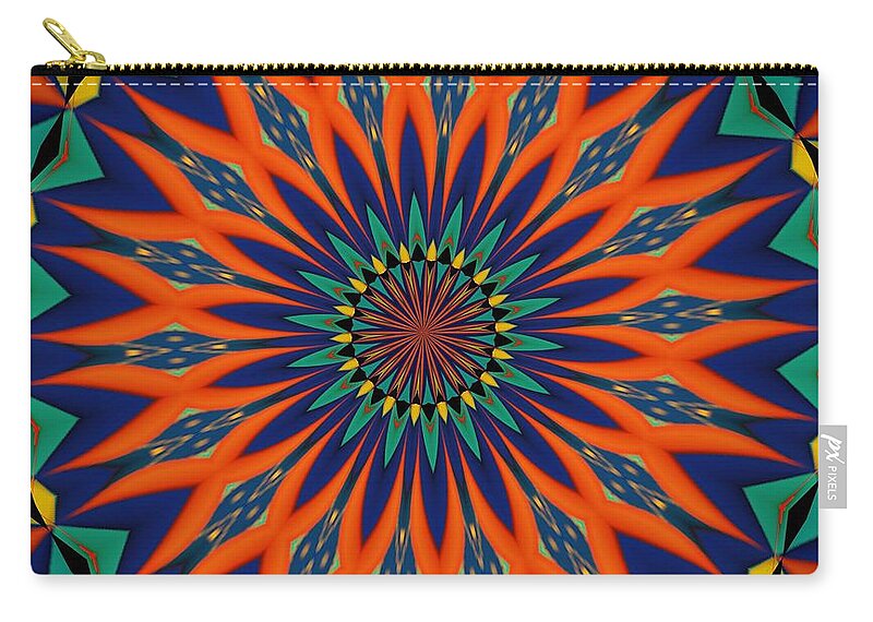 Orange Zip Pouch featuring the digital art Tropical Punch by Alec Drake