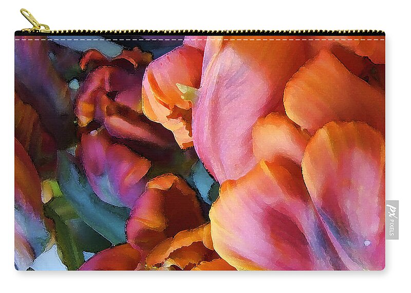 Flower Carry-all Pouch featuring the photograph Parrot Tulip 01 by Ann Bridges
