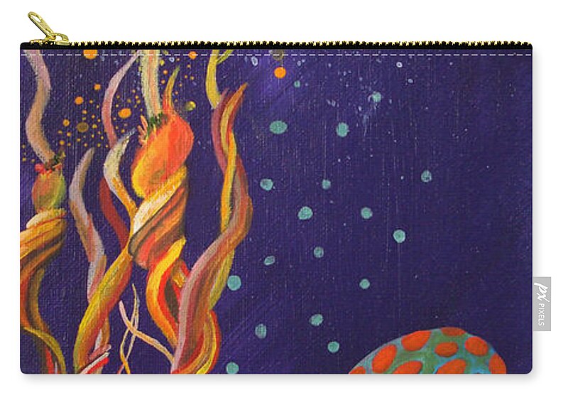 Fantasy Zip Pouch featuring the painting Twisting in the Night by Mindy Huntress
