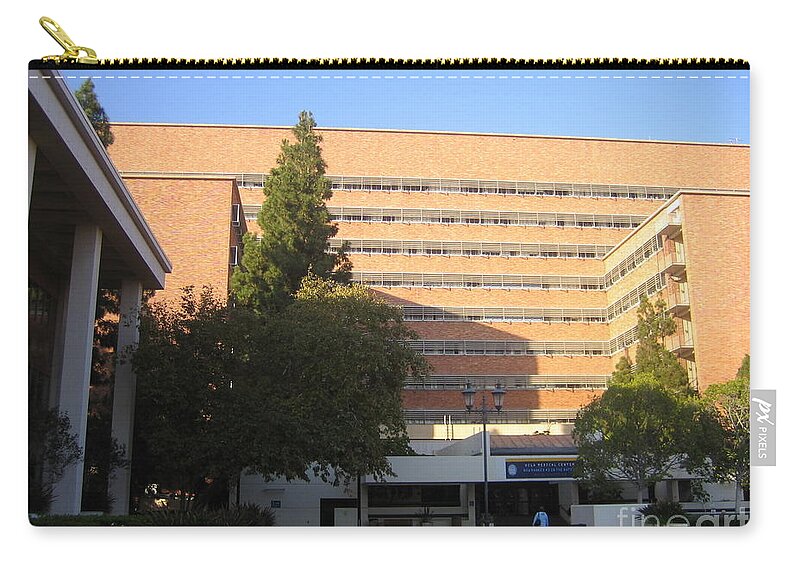 Ucla Zip Pouch featuring the photograph UCLA Original Medical Center by John Shiron