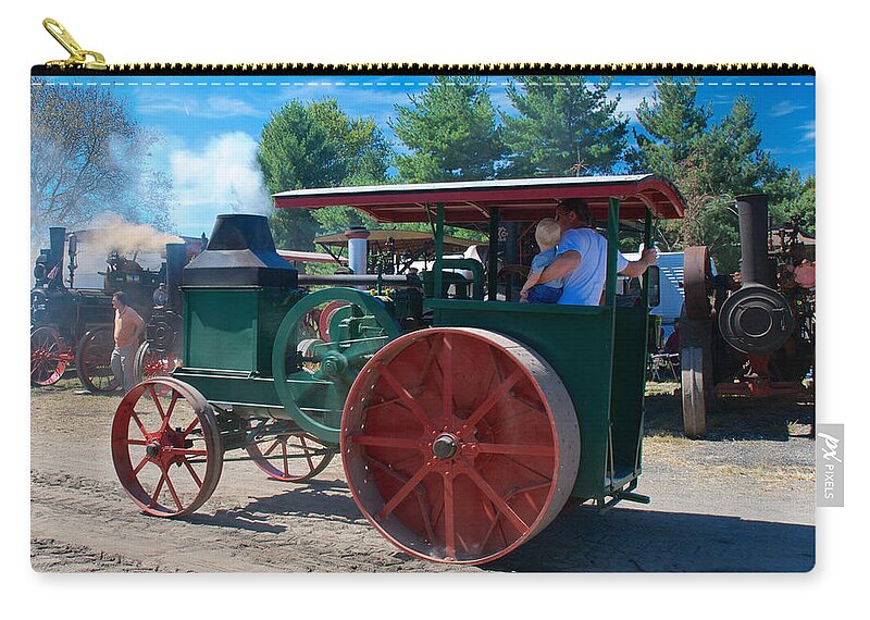 Arcadia Volunteer Firc Company Zip Pouch featuring the photograph Unknown Steam Tracker by Mark Dodd