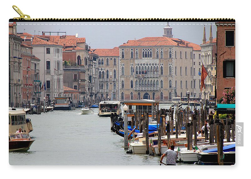 Venice Zip Pouch featuring the photograph Venice Grand Canal 3 by Andrew Fare