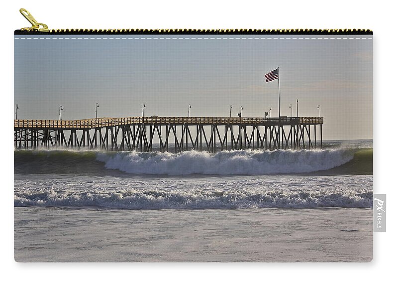 Ocean Zip Pouch featuring the photograph Ventura Pier by Diana Hatcher