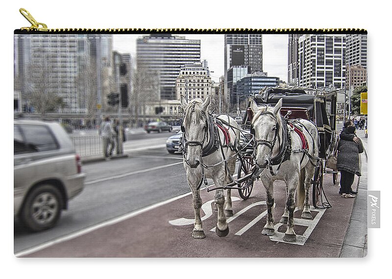 Horses Zip Pouch featuring the photograph Vintage V2 by Douglas Barnard
