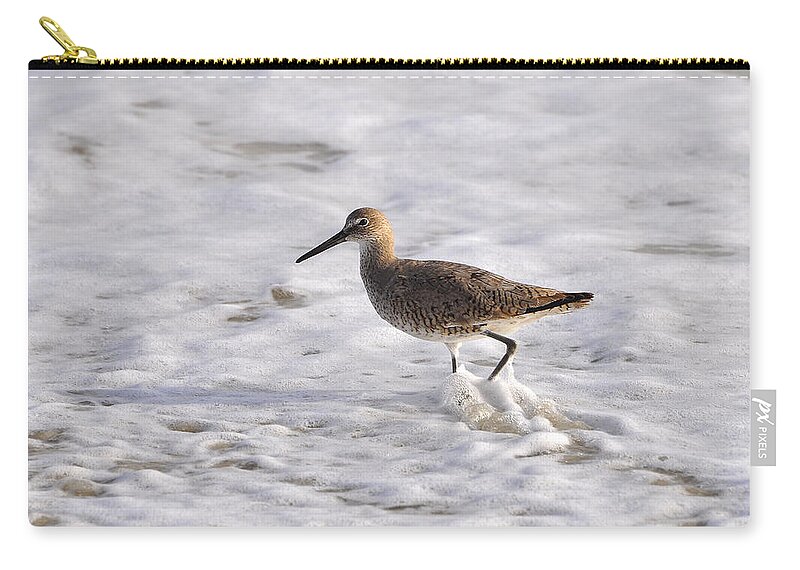 Willet Zip Pouch featuring the photograph Wading Willet by Al Powell Photography USA