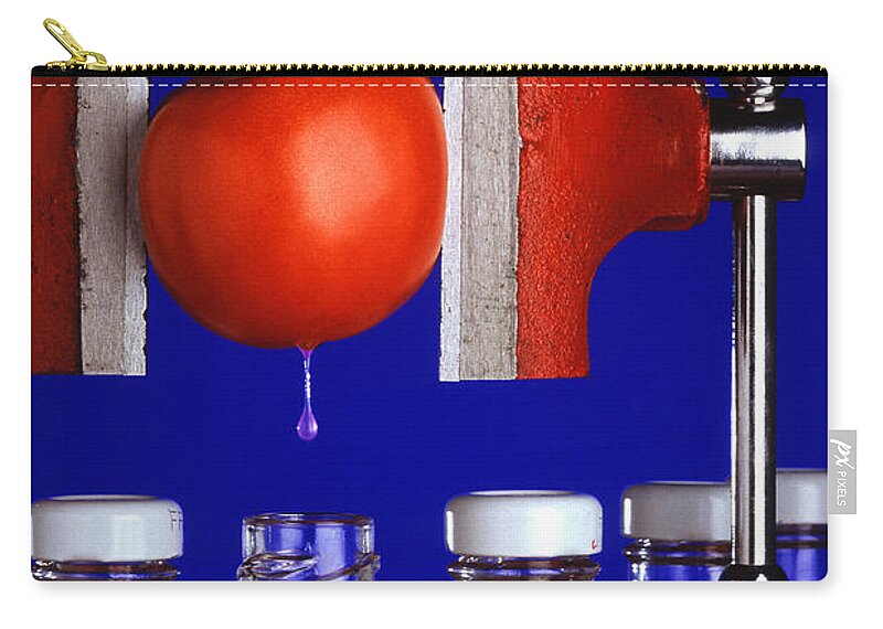 Tomato Zip Pouch featuring the photograph Water Extraction From Tomato by Photo Researchers