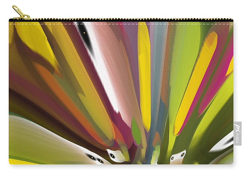 Spring Zip Pouch featuring the digital art When Spring Turns to Fall by Alec Drake
