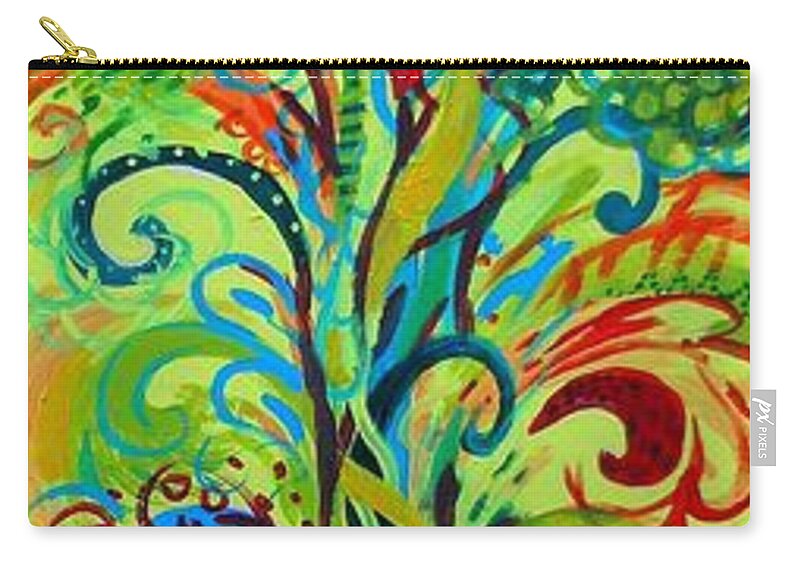 Tree Zip Pouch featuring the painting Whirlygig Tree by Genevieve Esson