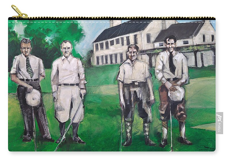 Golf Zip Pouch featuring the painting Whistling Straits Boys by Tim Nyberg