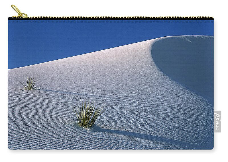 Mp Zip Pouch featuring the photograph White Dunes In Gypsum Dune Field, White by Konrad Wothe