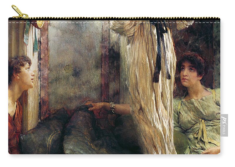 Who Is It? Zip Pouch featuring the painting Who Is It by Lawrence Alma-Tadema
