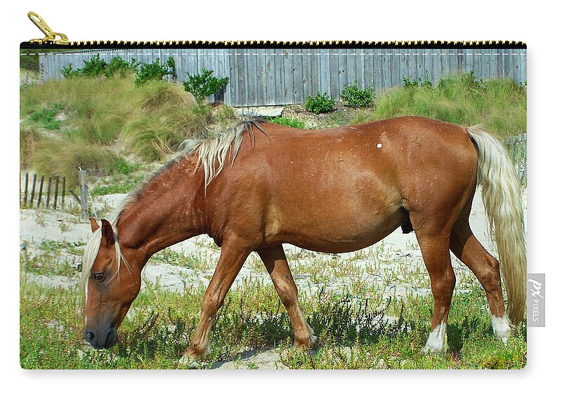 Wild Spanish Mustang Zip Pouch featuring the photograph Wild Blondie by Kim Galluzzo