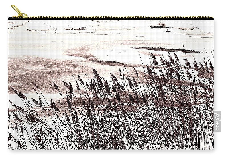 Winter Zip Pouch featuring the photograph Winter Grasses by Jeff Heimlich
