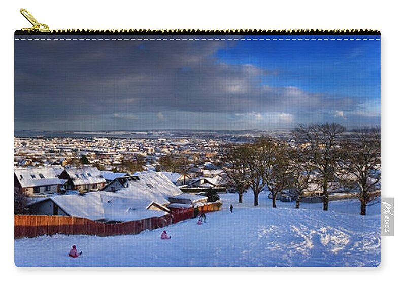 Winter In Inverness Zip Pouch featuring the photograph Winter in Inverness by Joe Macrae