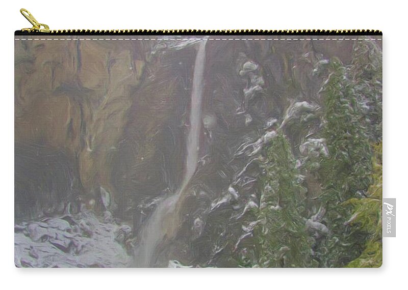 Yosemite Zip Pouch featuring the photograph Winter Lower Yosemite Falls by Heidi Smith