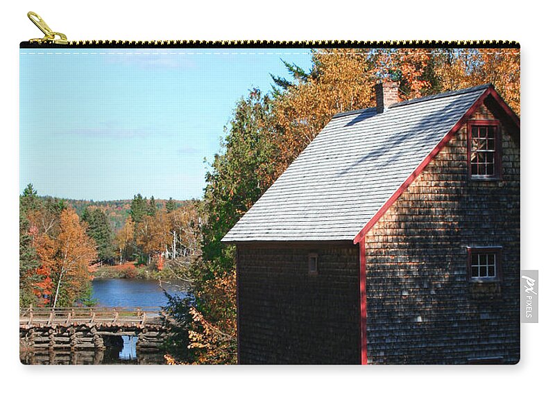 New Brunswick Zip Pouch featuring the photograph Working Gristmill by Barbara McMahon